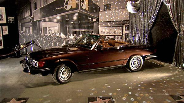 This 1980 450SL Roadster, photographed at a 2012 exhibit at the Warner Brothers Studios showcasing Mercedes-Benz automobiles featured in the movies.