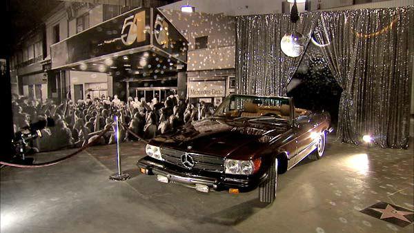 This 1980 450SL Roadster, photographed at a 2012 exhibit at the Warner Brothers Studios showcasing Mercedes-Benz automobiles featured in the movies.