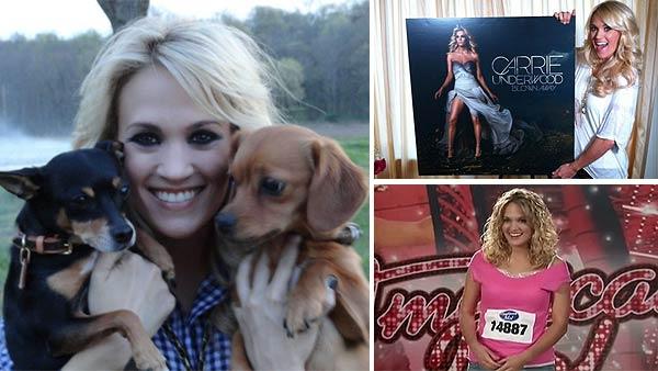 Carrie Underwood Tweeted this photo of her two dogs, Ace and Penny, on March 20, 2012, saying: Guess who came to work with me today?? / Carrie Underwood appears in a Twitter photo on May 1, 2012. / Carrie Underwood appears on American Idol in 2005. - Provided courtesy of t.co/BWNtSvQL / twitter.com/carrieunderwood / FremantleMedia / FOX Carrie Underwood Tweeted this photo of her two dogs, Ace and Penny, on March 20, 2012, saying: Guess who came to work with me today?? / Carrie Underwood appears in a Twitter photo on May 1, 2012. / Carrie Underwood appears on American Idol in 2005. - Provided courtesy of t.co/BWNtSvQL / twitter.com/carrieunderwood / FremantleMedia / FOX