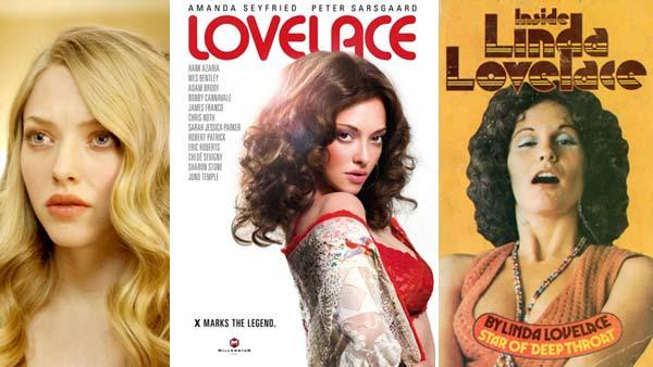 Amanda Seyfried appears in a still from the 2009 film, Chloe. / Amanda Seyfried appears in a promotional poster for the 2012 film, Lovelace. / Linda Lovelace appears on the cover of her 1974 autobiography, Inside Linda Lovelace. - Provided courtesy of Sony Pictures Classics / Animus Films / Heinrich Hanau Publications Ltd Amanda Seyfried appears in a still from the 2009 film, Chloe. / Amanda Seyfried appears in a promotional poster for the 2012 film, Lovelace. / Linda Lovelace appears on the cover of her 1974 autobiography, Inside Linda Lovelace. - Provided courtesy of Sony Pictures Classics / Animus Films / Heinrich Hanau Publications Ltd