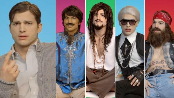 Ashton Kutcher appears in a dating video to promote Pop Chips on May 2, 2012. - Provided courtesy of PopChips Ashton Kutcher appears in a dating video to promote Pop Chips on May 2, 2012. - Provided courtesy of PopChips