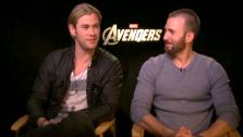 Chris Hemsworth and Chris Evans talk to OnTheRedCarpet.com about The Avengers on April 21, 2012. - Provided courtesy of OTRC