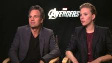 Scarlett Johansson and Mark Ruffalo talk to OnTheRedCarpet.com about The Avengers on April 21, 2012. - Provided courtesy of OTRC