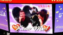 David Beckham and his wife Victoria are caught on kiss cam as they watch an NBA first-round playoff basketball game between the Los Angeles Lakers and the Denver Nuggets at Staples Center in Los Angeles on May 1, 2012. - Provided courtesy of youtube.com/user/TheCottonDJ
