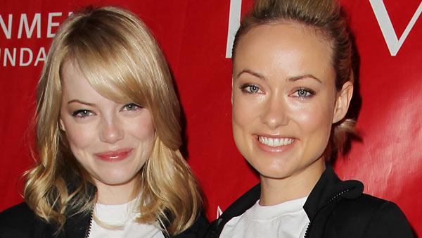 Actresses Emma Stone, left, Olivia Wilde pose at the 15th Annual EIF Revlon Run/Walk for Women, Saturday, May 5, 2012 in New York. - Provided courtesy of AP / Starpix, Amanda Schwab Actresses Emma Stone, left, Olivia Wilde pose at the 15th Annual EIF Revlon Run/Walk for Women, Saturday, May 5, 2012 in New York. - Provided courtesy of AP / Starpix, Amanda Schwab