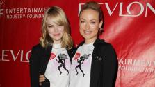 Actresses Emma Stone, left, Olivia Wilde pose at the 15th Annual EIF Revlon Run/Walk for Women, Saturday, May 5, 2012 in New York. - Provided courtesy of AP / Starpix, Amanda Schwab