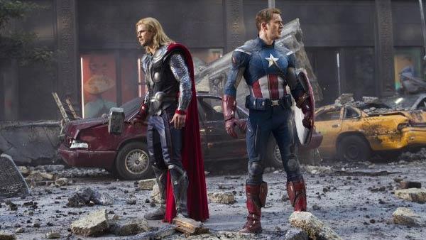 Chris Hemsworth and Chris Evans appear in a still from the 2012 movie The Avengers. - Provided courtesy of Marvel Studios / Zade Rosenthal Chris Hemsworth and Chris Evans appear in a still from the 2012 movie The Avengers. - Provided courtesy of Marvel Studios / Zade Rosenthal