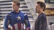 Chris Evans and Robert Downey Jr. appear in a still from the 2012 movie The Avengers. - Provided courtesy of Marvel Studios / Zade Rosenthal