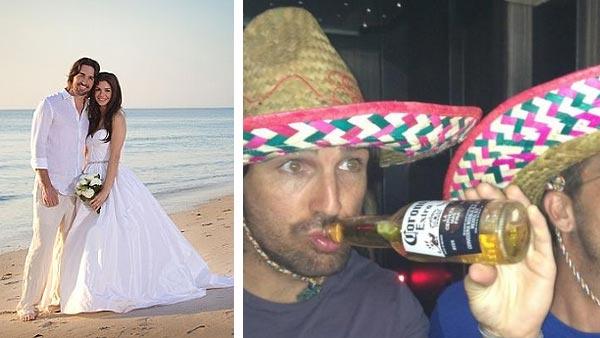 Jake Owen and his new bride Lacey Buchanan pose for a wedding photo on the coast of Vero Beach, Florida, on May 7, 2012. / Jake Owen appears in a photo posted on his Twitter page on May 5, 2012, Tweeting: Its On. - Provided courtesy of twitter.com/jakeowen / Sony Music Entertainment Jake Owen and his new bride Lacey Buchanan pose for a wedding photo on the coast of Vero Beach, Florida, on May 7, 2012. / Jake Owen appears in a photo posted on his Twitter page on May 5, 2012, Tweeting: Its On. - Provided courtesy of twitter.com/jakeowen / Sony Music Entertainment