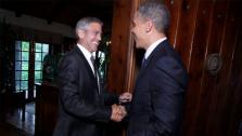George Clooney and President Barack Obama are pictured at the actors fundraiser for the U.S. leaders re-election campaign at his home in Studio City, near Los Angeles, on May 10, 2012. - Provided courtesy of Brandon Clark / ABImages for Obama for America