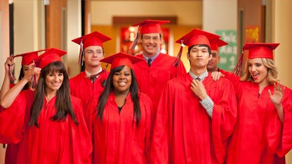 Naya Rivera, Lea Michele, Chris Colfer, Amber Riley, Cory Monteith, Harry Shum Jr., Mark Salling and Dianna Agron appear in a promotional photo for the Glee season 3 finale which aired on May 23, 2012. - Provided courtesy of Adam Rose/FOX Naya Rivera, Lea Michele, Chris Colfer, Amber Riley, Cory Monteith, Harry Shum Jr., Mark Salling and Dianna Agron appear in a promotional photo for the Glee season 3 finale which aired on May 23, 2012. - Provided courtesy of Adam Rose/FOX
