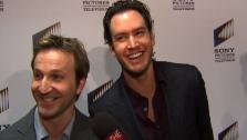Mark-Paul Gosselaar and Breckin Meyer of Franklin & Bash talk to OnTheRedCarpet.com at a Sony Pictures Television event in Los Angeles in March 2012. - Provided courtesy of OTRC