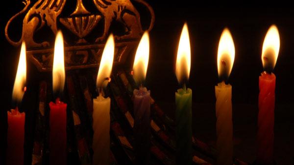 A photo of the Menorah from the 8th night of Hanukkah.