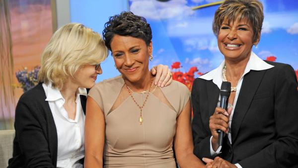 Robin Roberts appears in a photo with sister Sally Ann Roberts and Diane Sawyer after announcing her MDS diagnosis on June 11, 2012. - Provided courtesy of ABC / Ida Mae Astute Robin Roberts appears in a photo with sister Sally Ann Roberts and Diane Sawyer after announcing her MDS diagnosis on June 11, 2012. - Provided courtesy of ABC / Ida Mae Astute