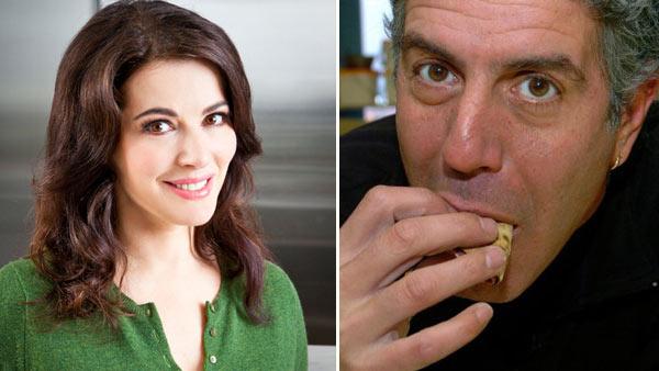 Nigella Lawson appears in an undated photo from her official Twitter account. / Anthony Bourdain appears in a still from Anthony Bourdain: No Reservations. - Provided courtesy of Twitter.com/Nigella_Lawson / Travel Channel Nigella Lawson appears in an undated photo from her official Twitter account. / Anthony Bourdain appears in a still from Anthony Bourdain: No Reservations. - Provided courtesy of Twitter.com/Nigella_Lawson / Travel Channel