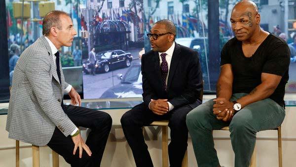Mike Tyson, Spike Lee and Matt Lauer appear on the Today show on June 19, 2012. - Provided courtesy of NBC Mike Tyson, Spike Lee and Matt Lauer appear on the Today show on June 19, 2012. - Provided courtesy of NBC
