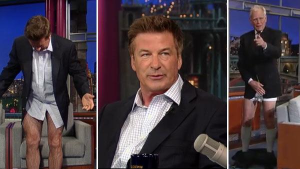 Alec Baldwin and David Letterman appear on a June 20, 2012 episode of The Late Show with David Letterman. - Provided courtesy of CBS Alec Baldwin and David Letterman appear on a June 20, 2012 episode of The Late Show with David Letterman. - Provided courtesy of CBS