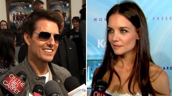 Tom Cruise talks to OnTheRedCarpet.com at the Hollywood premiere of Rock of Ages on June 8, 2012. / Katie Holmes tells OnTheRedCarpet.com about her Fathers Day plans for Tom Cruise at the Women In Film gala in June 2011. - Provided courtesy of OTRC Tom Cruise talks to OnTheRedCarpet.com at the Hollywood premiere of Rock of Ages on June 8, 2012. / Katie Holmes tells OnTheRedCarpet.com about her Fathers Day plans for Tom Cruise at the Women In Film gala in June 2011. - Provided courtesy of OTRC