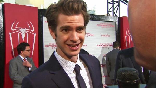 Andrew Garfield talks to OnTheRedCarpet.com at the Hollywood premiere of The Amazing Spider-Man, at Westwoods Regency Village Theatre in Los Angeles on June 28, 2012. - Provided courtesy of OTRC Andrew Garfield talks to OnTheRedCarpet.com at the Hollywood premiere of The Amazing Spider-Man, at Westwoods Regency Village Theatre in Los Angeles on June 28, 2012. - Provided courtesy of OTRC