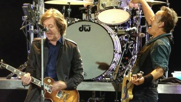 Bruce Springsteen and Paul McCartney appears at a concert in London on July 14, 2012. - Provided courtesy of twitter.com/#!/springsteen/media/slideshow?urlhttp%3A%2F%2Ftwitpic.com%2Fa7rnjy Bruce Springsteen and Paul McCartney appears at a concert in London on July 14, 2012. - Provided courtesy of twitter.com/#!/springsteen/media/slideshow?urlhttp%3A%2F%2Ftwitpic.com%2Fa7rnjy