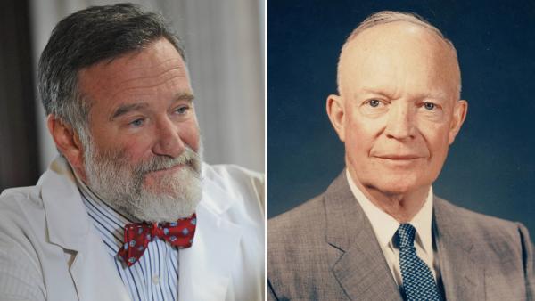 Robin Williams appears in a June 2012 episode of Wilfred. / President Dwight D. Eisenhower appears in a 1962 photo. - Provided courtesy of Ray Mickshaw / FX / Eisenhower.archives.gov Robin Williams appears in a June 2012 episode of Wilfred. / President Dwight D. Eisenhower appears in a 1962 photo. - Provided courtesy of Ray Mickshaw / FX / Eisenhower.archives.gov