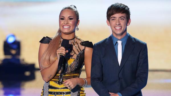 Co-hosts Demi Lovato and Kevin McHale during the TEEN CHOICE 2012, airing LIVE Sunday, July 22, 2012. - Provided courtesy of Michale Yarish/FOX Co-hosts Demi Lovato and Kevin McHale during the TEEN CHOICE 2012, airing LIVE Sunday, July 22, 2012. - Provided courtesy of Michale Yarish/FOX
