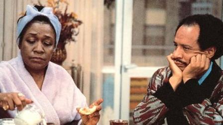 Sherman Hemsley appears with Isabel Sanford in a scene from the 1970s series The Jeffersons.
