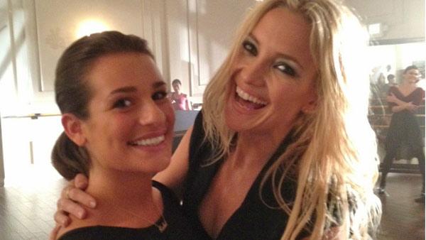 Lea Michele and Kate Hudson appear in a photo posted on Ryan Murphys official Twitter page on July 30, 2012. - Provided courtesy of pic.twitter.com/NCjHnkWC Lea Michele and Kate Hudson appear in a photo posted on Ryan Murphys official Twitter page on July 30, 2012. - Provided courtesy of pic.twitter.com/NCjHnkWC