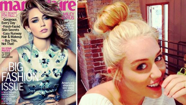 Miley Cyrus appears on the cover of Marie Claire magazines September 2012 issue. / Miley Cyrus appears in a photo posted on her Twitter page on Aug. 4, 2012. - Provided courtesy of Marie Claire / twitter.com/mileycyrus / pic.twitter.com/fpPknkPl Miley Cyrus appears on the cover of Marie Claire magazines September 2012 issue. / Miley Cyrus appears in a photo posted on her Twitter page on Aug. 4, 2012. - Provided courtesy of Marie Claire / twitter.com/mileycyrus / pic.twitter.com/fpPknkPl