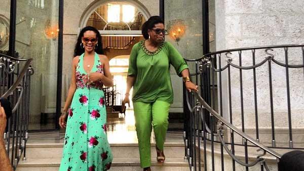 Rihanna and Oprah Winfrey appear in a photo posted on Oprahs Instagram on Aug. 4, 2012. - Provided courtesy of http://instagram.com/p/N7ijcEyS8T Rihanna and Oprah Winfrey appear in a photo posted on Oprahs Instagram on Aug. 4, 2012. - Provided courtesy of http://instagram.com/p/N7ijcEyS8T