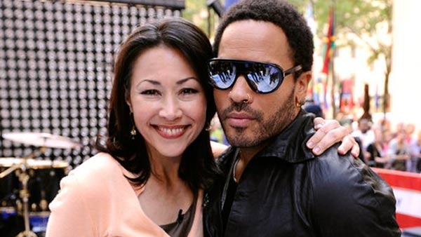 Lenny Kravitz and Ann Curry pose together on an episode of the 'Today' show, which aired on September 2, 2011.