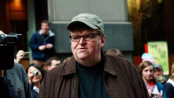 Michael Moore in photo posted on his Facebook page on April 2, 2009.