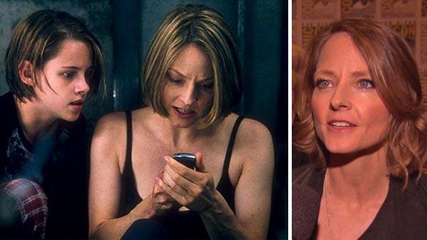 Jodie Foster talks about Elysium at San Diego Comic-Con on July 13, 2012. / Jodie Foster and Kristen Stewart appear in the 2002 film Panic Room. - Provided courtesy of Columbia Pictures Jodie Foster talks about Elysium at San Diego Comic-Con on July 13, 2012. / Jodie Foster and Kristen Stewart appear in the 2002 film Panic Room. - Provided courtesy of Columbia Pictures