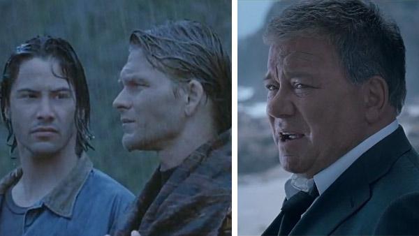 Keanu Reeves and Patrick Swayze appear in a scene from the 1992 movie Point Break. / William Shatner appears in a Priceline ad in August 2012. - Provided courtesy of JVC Entertainment Networks / 20th Century Fox / Priceline / Butler, Shine, Stern and Partners (BSSP) Keanu Reeves and Patrick Swayze appear in a scene from the 1992 movie Point Break. / William Shatner appears in a Priceline ad in August 2012. - Provided courtesy of JVC Entertainment Networks / 20th Century Fox / Priceline / Butler, Shine, Stern and Partners (BSSP)