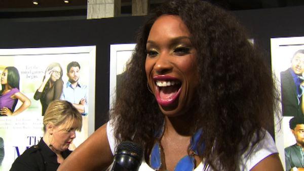 Jennifer Hudson talks to OnTheRedCarpet.com at the premiere of the 2012 romance comedy 'Think Like a Man' in Los Angeles.