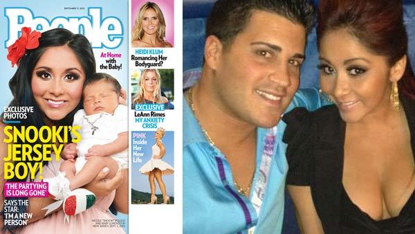 Snooki and baby Lorenzo appear on the cover of People magazine in September 2012. / Snooki and her boyfriend Jionni LaValle appear in a photo posted on the reality star's official Twitter page on January 28, 2012.