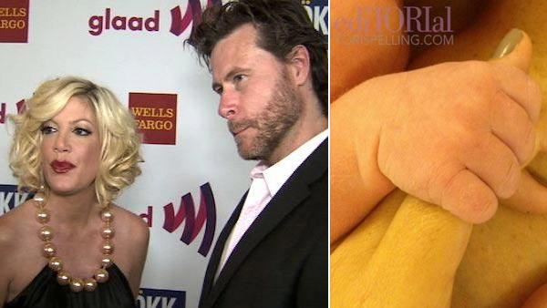 Tori Spelling and Dean McDermott attend the Glaad event in Los Angeles on Sunday, April 10, 2011. / Tori Spelling posted a photo of her new baby, Finn Davey McDermott, on her official website on August 30. - Provided courtesy of OTRC / OTRC / torispelling.com Tori Spelling and Dean McDermott attend the Glaad event in Los Angeles on Sunday, April 10, 2011. / Tori Spelling posted a photo of her new baby, Finn Davey McDermott, on her official website on August 30. - Provided courtesy of OTRC / OTRC / torispelling.com