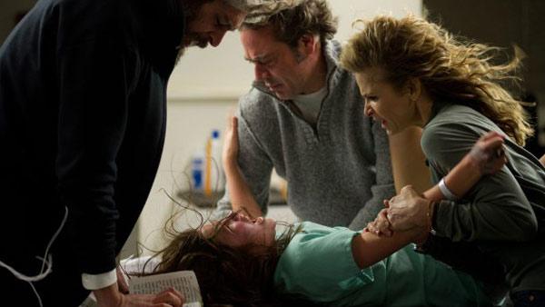 Kyra Sedgwick, Jeffrey Dean Morgan, Matisyahu and Natasha Calis appear in a still from the 2012 film, The Possession. - Provided courtesy of Lionsgate Kyra Sedgwick, Jeffrey Dean Morgan, Matisyahu and Natasha Calis appear in a still from the 2012 film, The Possession. - Provided courtesy of Lionsgate
