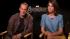 Clark Gregg (left) and Cobie Smulders talk to...