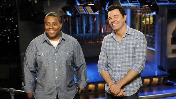 Seth MacFarlane and Kenan Thompson appear in a promotional photo for Saturday Night Live in September 2012. - Provided courtesy of NBC Seth MacFarlane and Kenan Thompson appear in a promotional photo for Saturday Night Live in September 2012. - Provided courtesy of NBC