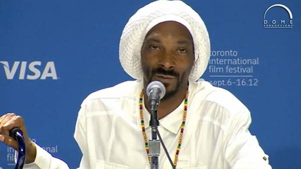 Snoop Lion appears at a press conference at the Toronto Film Festival to promote his documentary 'Reincarnated' on Sept. 8, 2012.