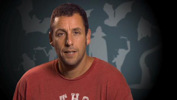Adam Sandler appears in an interview to promote her upcoming film, Hotel Transylvania.