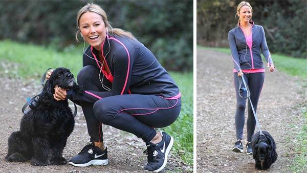 George Clooney rescued a cocker spaniel mix named Einstein from an animal shelter in 2010. His girlfriend, former WWE star Stacy Keibler, is seen in these Jan. 5, 2012 photos hiking with the dog at Fryman Canyon in Los Angeles.