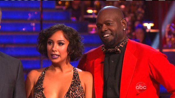 Emmitt Smith and Cheryl Burke appear in a still from 'Dancing With The Stars: All-Stars' on October 1, 2012.
