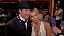 Joey Fatone and Kym Johnson talk to OTRC.com after the Oct. 2, 2012 episode of Dancing With The Stars. - Provided courtesy of ABC