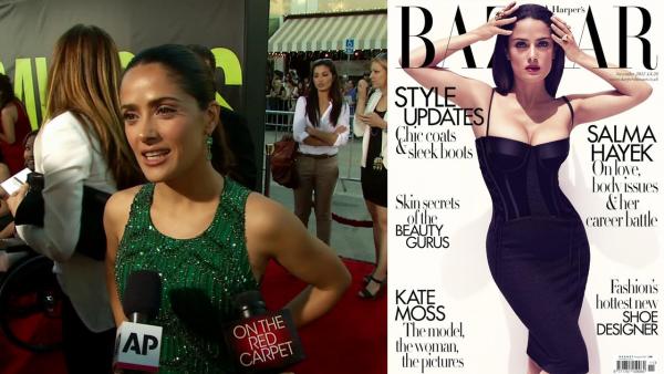 Salma Hayek talks to OnTheRedCarpet.com at the premiere of Oliver Stones film Savages in Los Angeles on June 25, 2012. / Salma Hayek appears on the November 2012 cover of Harpers Bazaar UK. - Provided courtesy of OTRC / Harpers Bazaar UK Salma Hayek talks to OnTheRedCarpet.com at the premiere of Oliver Stones film Savages in Los Angeles on June 25, 2012. / Salma Hayek appears on the November 2012 cover of Harpers Bazaar UK. - Provided courtesy of OTRC / Harpers Bazaar UK