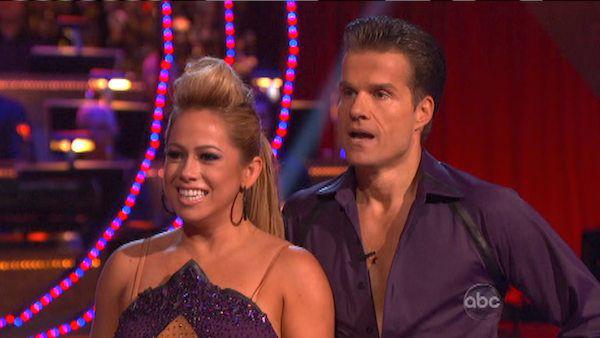 Disney Channel actress Sabrina Bryan and her partner Louis Van Amstel received 25.5 out of 30 points from the judges for their Paso Doble on 'Dancing With The Stars: All-Stars,' which aired on October 8, 2012.