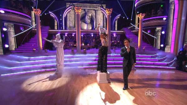 Olympic speed skater Apolo Anton Ohno and his partner Karina Smirnoff received 25.5 out of 30 points from the judges for their Foxtrot on 'Dancing With The Stars: All-Stars,' which aired on October 8, 2012.