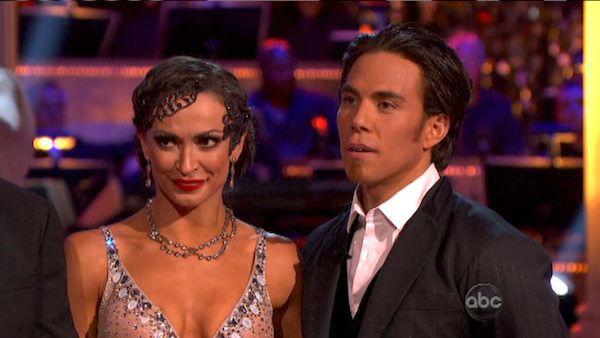 Olympic speed skater Apolo Anton Ohno and his partner Karina Smirnoff received 25.5 out of 30 points from the judges for their Foxtrot on 'Dancing With The Stars: All-Stars,' which aired on October 8, 2012.