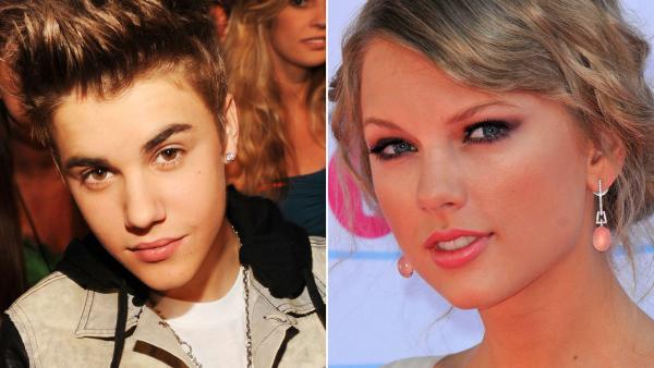 Justin Bieber appears in a photo from teh Billbaord Music Awards on May 20, 2012. / Taylor Swift arrives at the 2012 Teen Choice Awards on July 22, 2012 in Universal City, Calif. - Provided courtesy of ABC / FOX / Scott Kirkland Justin Bieber appears in a photo from teh Billbaord Music Awards on May 20, 2012. / Taylor Swift arrives at the 2012 Teen Choice Awards on July 22, 2012 in Universal City, Calif. - Provided courtesy of ABC / FOX / Scott Kirkland